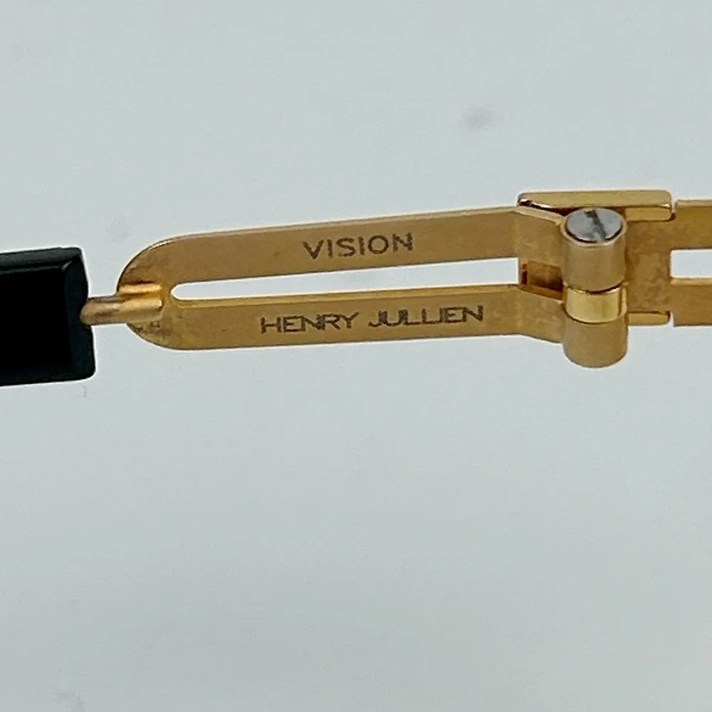 Henry Jullien C74P03 Unisex Eyeglasses Frame Gold & Black Half Rim 50-17-135 mm